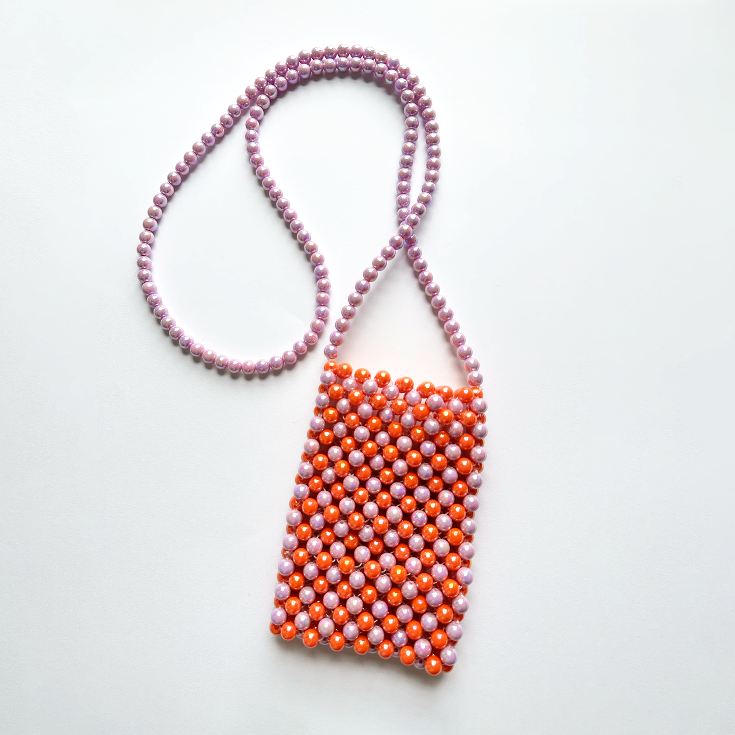 Phone Pouch in Orange and Lilac