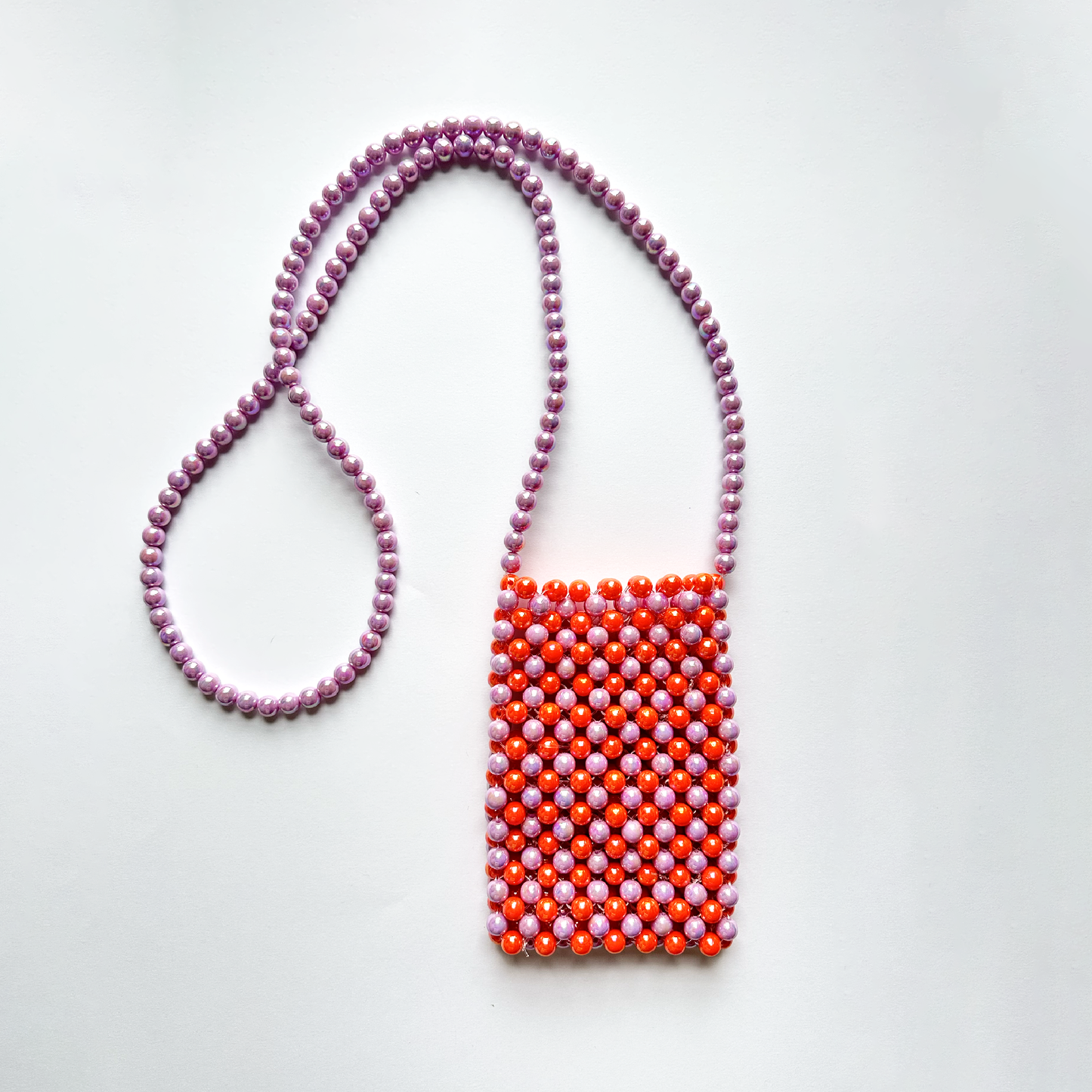 Phone Pouch in Orange and Lilac