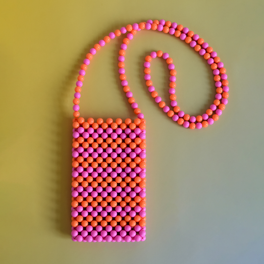 Phone Pouch in Orange Stripe